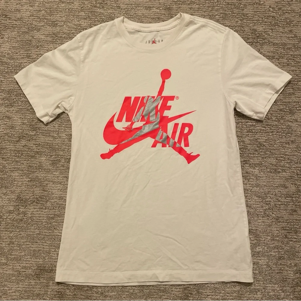 Nike Air Jordan Jumpman T-Shirt Mens Medium Graphic Print White Short Sleeve